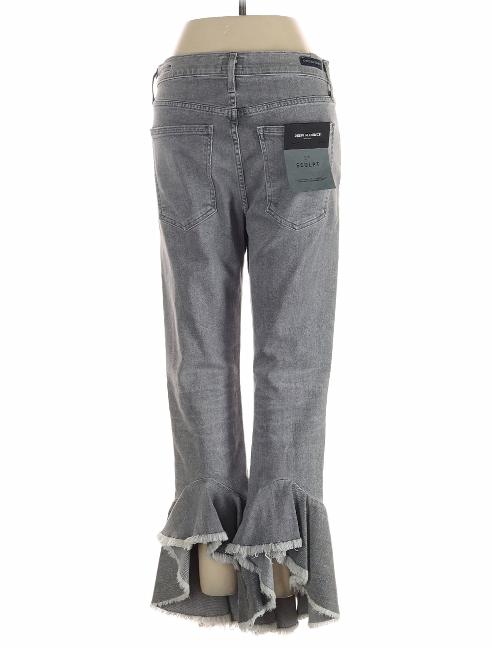 Citizens of Humanity Drew Flounce Jeans 27 Gray Ruffle Hem High Rise - Picture 3 of 4